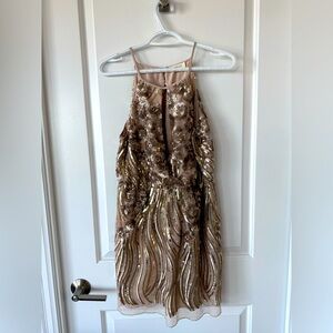 Sequin Sparkle Gold Dress